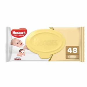 Lenço Umedecido Huggies Puro e Natural com 48 Unidades