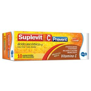 Suplevit C Prevent 1g Sabor Laranja com 10 Comprimidos Efervescentes