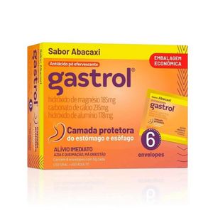 Gastrol 37mg/g + 47mg/g + 35,6mg/g Pó Efervescente Sabor Abacaxi com 6 Sachês com 5g
