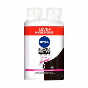 Pack Antitranspirante Aerossol Invisible Black & White Clear Nivea com 2 Unidades com 150ml