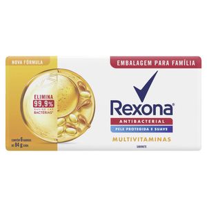 Kit Sabonetes em Barra Rexona Antibacterial Multivitaminas com 6 Unidades com 84g