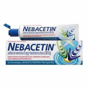 Nebacetin 5mg/g + 250UI/g Pomada de Uso Dermatológico Bisnaga 50g