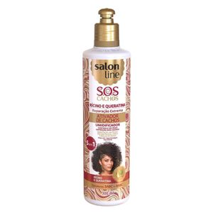 Ativador de Cachos SoS Cachos Rícino e Queratina Salon Line 300ml