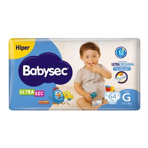 Fralda Galinha Pintadinha Babysec Ultra Hiper G com 64 Unidades