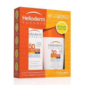 Kit Helioderm Suncare com 1 Protetor Solar Corporal FPS 30 120ml + Protetor Solar Facial FPS 50 50g