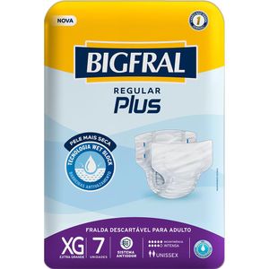 Fralda Bigfral Regular Plus XG Geriátrica com 7 Unidades