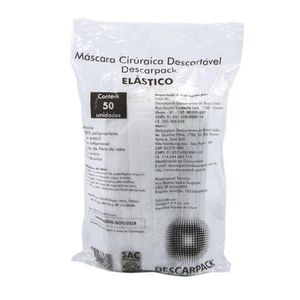 Máscara Cirúrgica Tripla com Elástico Descarpack com 50 Unidades