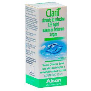 Claril 0,25mg/ml + 3mg/ml Solução de Uso Oftálmico Frasco Gotejador 15ml