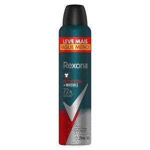 Desodorante Antitranspirante Men Antibacterial + Invisible Rexona 250ml