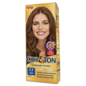 Kit Coloração Cor&Ton Nº 7.7 Marrom Dourado com 1 Unidade