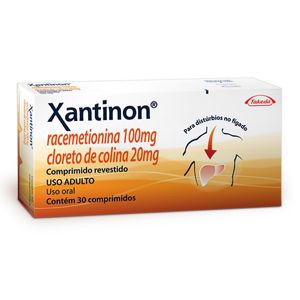 Xantinon 100mg + 20mg com 30 Comprimidos Revestidos