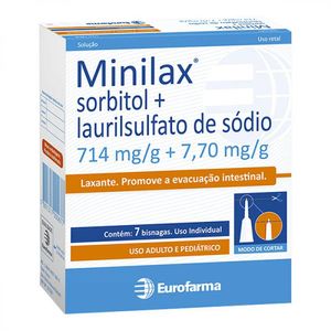 Minilax 714mg/g + 7,70mg/g Solução de Uso Retal com 7 Bisnagas com 6,5g