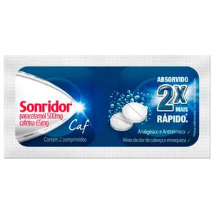 Sonridor Caf 500mg + 65mg com 12 Blísteres com 2 Comprimidos Efervescentes