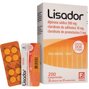 Lisador 500mg + 5mg + 10mg com 25 Blísteres com 8 Comprimidos