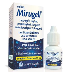 Mirugell 4mg/ml + 3mg/ml + 1,8mg/ml Solução de Uso Oftálmico Frasco Gotejador 15ml