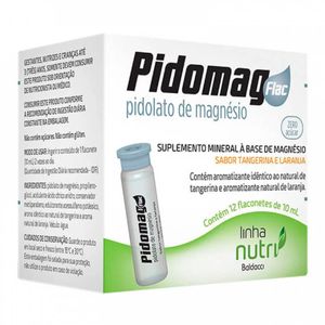 Suplemento Mineral Pidomag Flac Sabor Tangerina e Laranja com 12 Flaconetes com 10ml