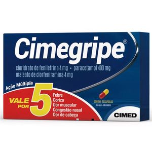 Cimegripe 400mg + 4mg + 4mg com 20 Cápsulas Gelatinosas Duras