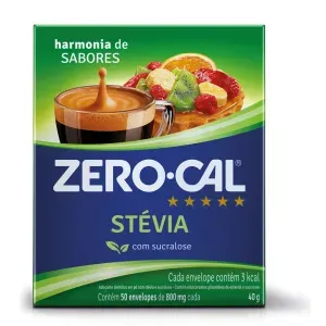 Adoçante em Pó Zero-Cal Stévia com 50 Envelopes com 800mg