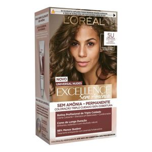 Kit Coloração L'Oréal Paris Excellence Nudes Sem Amônia 5U Castanho Claro com 1 Unidade