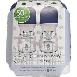 Desodorante Roll-On Blueberry Giovanna Baby com 2 Unidades com 50ml