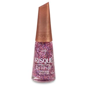 Esmalte Glitter Risqué Livre para Brilhar Cravejada no Glitter 8ml