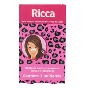 Adesivos para Remoção de Cravos do Nariz Ricca com 3 Unidades