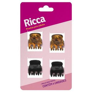 Mini Piranha de Cabelo Ricca Classic com 4 Unidades