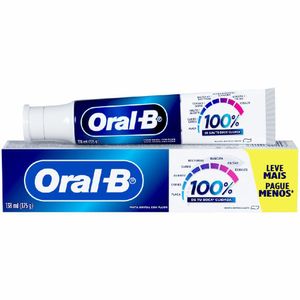 Creme Dental Oral-B 100% Menta Refrescante 175g