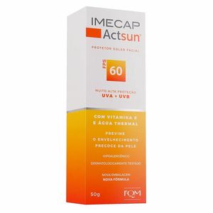 Protetor Solar Facial Actsun FPS 60 sem Cor Imecap 50g