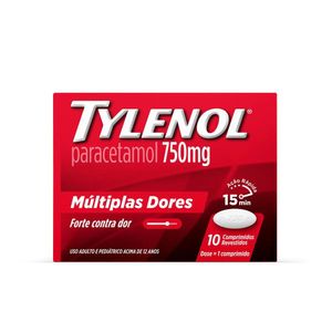 Tylenol Paracetamol 750mg com 10 Comprimidos