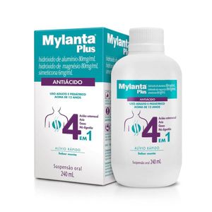 Mylanta Plus 80mg/ml + 80mg/ml + 6mg/ml Suspensão de Uso Oral Sabor Menta Frasco 240ml