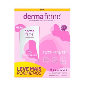 Kit Sabonetes Líquidos Íntimos Dermafeme Tutti-Frutti com 2 Unidades com 200ml