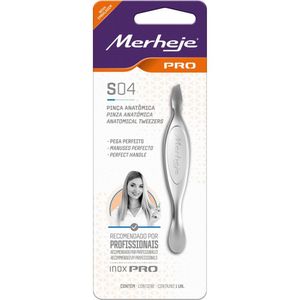 Pinça Depilatória Anatômica Merheje Pro Ponta Diagonal com 1 Unidade