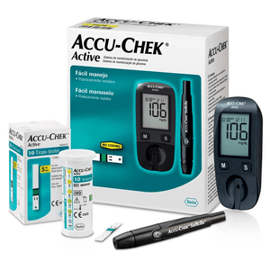 Kit para Controle de Glicemia Accu-Chek Active com 1 Monitor + 10 Tiras-Teste + 1Lancetador