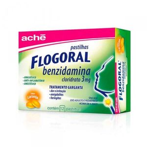 Flogoral 3mg Sabor Laranja com 12 Pastilhas