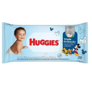 Toalhas Umedecidas Huggies Tripla Proteção com 88 Unidades
