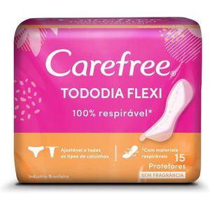 Protetor Diário Todo Dia Flexi sem Perfume Carefree com 15 Unidades