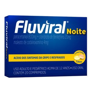 Fluviral Noite 400mg + 20mg + 400mg + 4mg com 20 Comprimidos