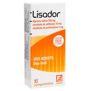 Lisador 500mg + 5mg + 10mg com 16 Comprimidos