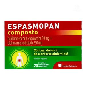Espasmopan Composto 10mg + 250mg com 20 Comprimidos Revestidos