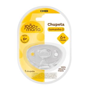 Chupeta Silicone João e Maria Ortodôntica Tamanho 2 com 1 Unidade