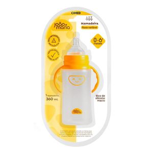 Mamadeira João e Maria Amarelado Bico Ortodôntica 360ml