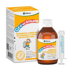 GrowImune com Seringa Dosadora Solução Oral Sabor Abacaxi 100ml