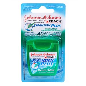 Fio Dental Johnson & Johnson Reach Expansion Plus Menta 50m com 1 Unidade
