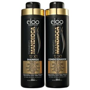 Kit Shampoo + Condicionador Eico Cosméticos Tratamento Mandioca 800ml Cada