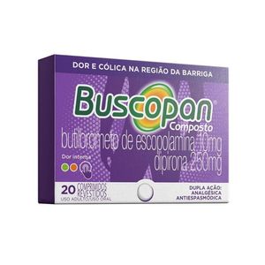 Buscopan Composto 10mg + 250mg com 20 Comprimidos Revestidos