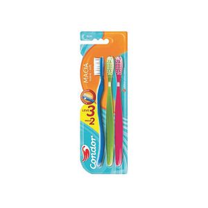 Escova Dental Condor Plus Macia Pague 2 e Leve 3 Unidades