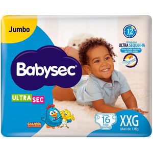 Fraldas Descartáveis Galinha Pintadinha Babysec Jumbo Tamanho XXG com 16 Unidades