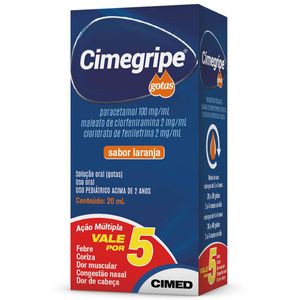 Cimegripe 100mg/ml + 2mg/ml + 2mg/ml Frasco Gotejador Solução de Uso Oral 20ml