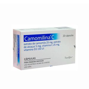 Camomilina C 25mg + 5mg + 25mg + 150UI com 20 Cápsulas Gelatinosas Duras
